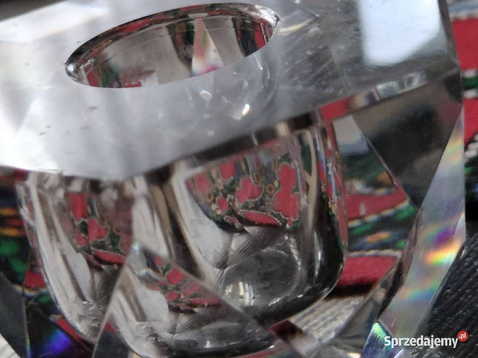 Dwa kryształowe świeczniki zestaw Choszczno