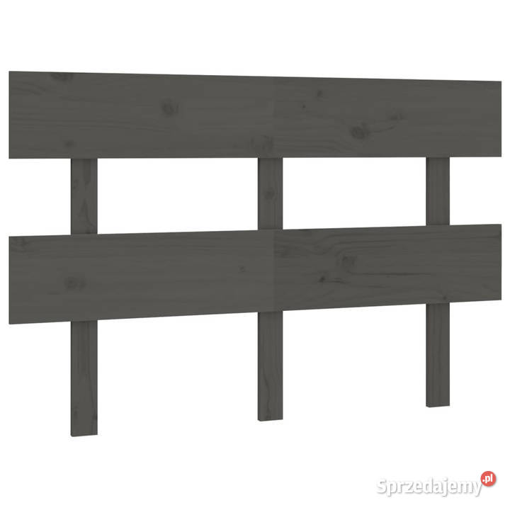 Wezgłowie łóżka szare 124x3x81 lite drewno sprzedam