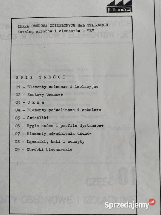 Lekka obudowa ocieplonych hal stalowych Katalog Rok wydania 1974 Gdynia