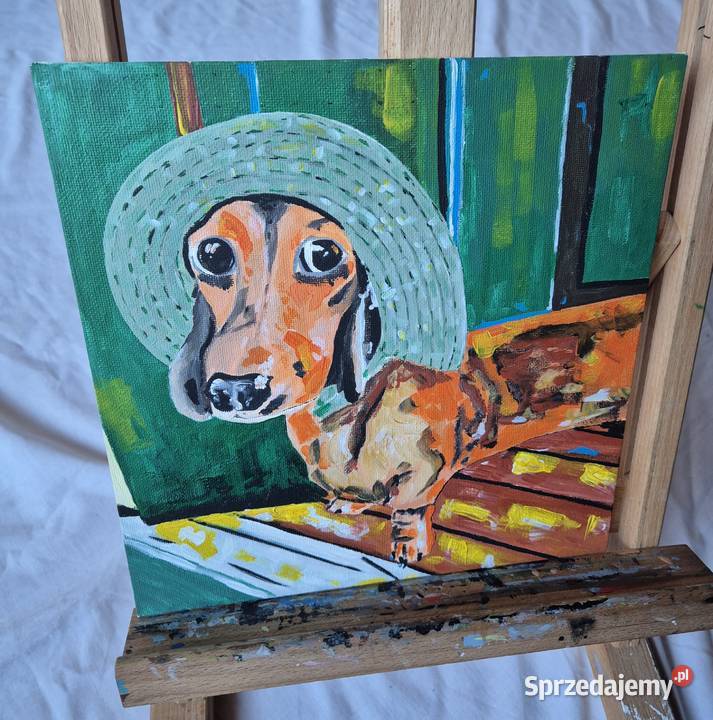 Jamniki jamnik obraz na płótnie artysty malarza