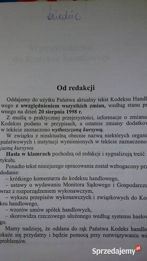 Kodeks handlowy Antykwariat mazowieckie Warszawa