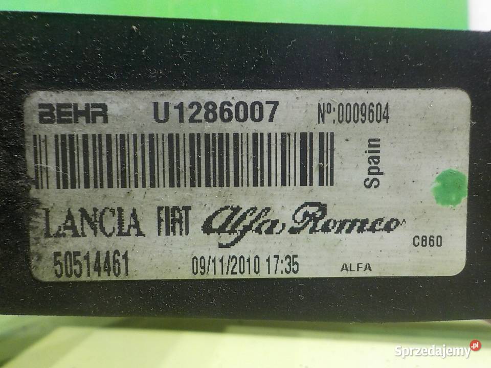 ALFA ROMEO GIULIETTA 14 TB 11r HB 5D wentylator Wentylatory chłodnicy Suków