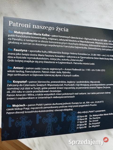 Klaser Kolekcjonera Patroni naszego życia klaser Częstochowa sprzedam