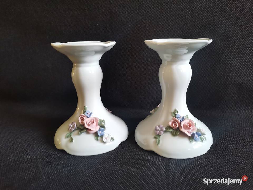 Stary porcelanowy świecznik 2 sztuki porcelana Siemianowice Śląskie sprzedam