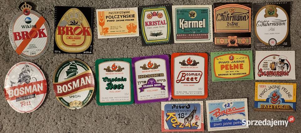 Etykiety piwne zestaw 362 etykiet polskie mazowieckie Ząbki sprzedam
