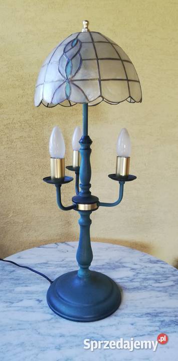 Lampa stylowa stołowa nocna z kloszem z masy Garwolin