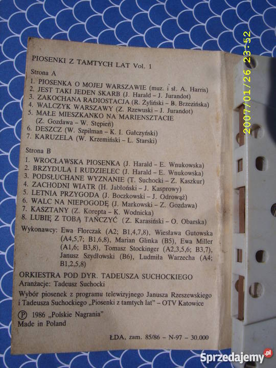 Skladanka kaseta PIOSENKI Z TAMTYCH LAT VOL 1 i Wołów