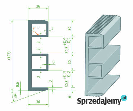 Obrzeże deski podłogowej aluminiowej Lubanie