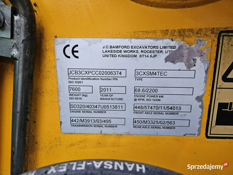 standardowa JCB 3CX Koparkoładowarka JCB 3CX AEC Skępe sprzedam