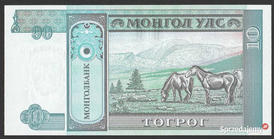 MONGOLIA 10 TUGRIK 1993 AA0 STAN BANKOWY UNC Numizmatyka Łódź