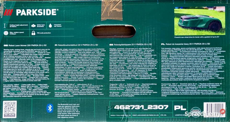 Nowa kosiarka robot Parkside PMRDA 20Li B2 garaż dolnośląskie Wrocław sprzedam