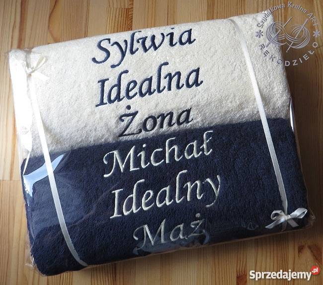 DUŻY ręcznik z HAFTEM prezent na ŚLUB ROCZNICĘ Toruń