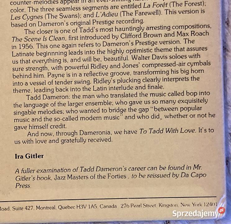 Philly Joe Jones Dameronia To Tadd With Love płyta winylowa Szczecin