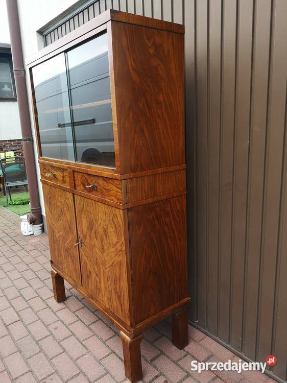Witryna Biblioteka ARTDECO Unikat Orzech Stara Swarzędz