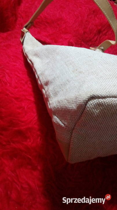 Beżowa torebka A5Gruba pleciona tkanina Świdnik