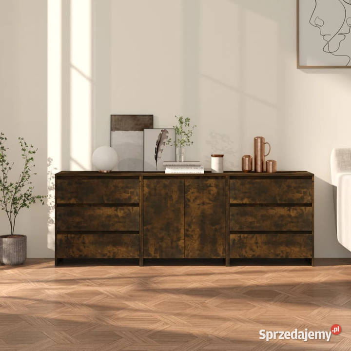 3częściowy kredens dąb wędzony materiał mazowieckie Warszawa sprzedam