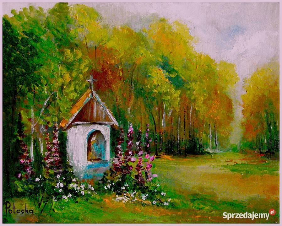 Kapliczka przydrożna obraz olejny 2430 dostępny Błonie