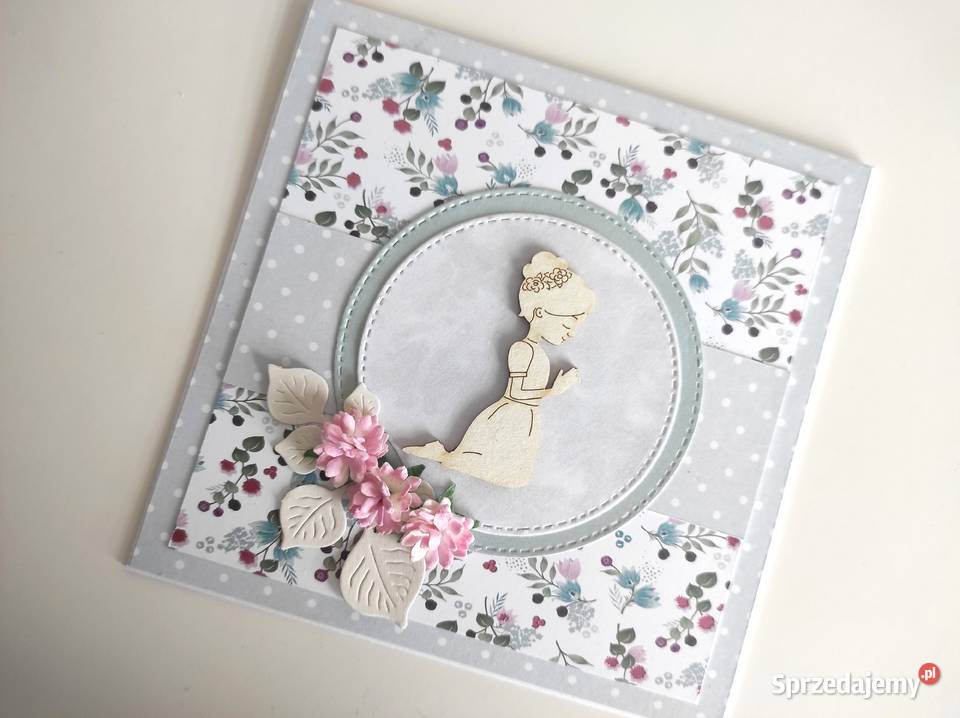 Kartka ręcznie robiona Komunia Święta handmade Łódź sprzedam