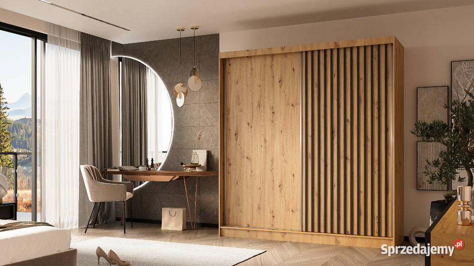 Duża szafa sypialniana 200 z lamelami 200cm Sosnowiec sprzedam