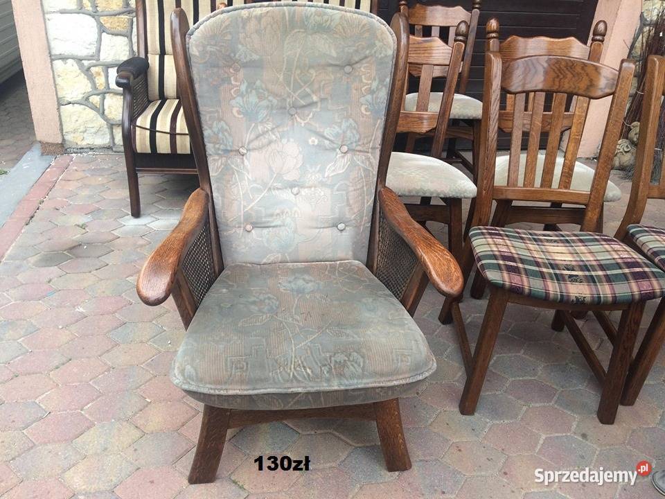 Fotele na dębowym stelażumeble holenderskie Ślesin