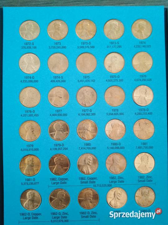 Lot monet 1 cent usa Lincoln Żary