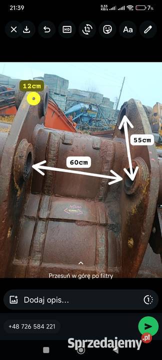 Duża łyżka do Kopania 200 pojemność 39m Liebherr dolnośląskie Wrocław