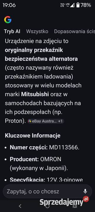 PRZEKAZNIK ALTERNATORA MD113566 OMRON 0593DK Wołomin