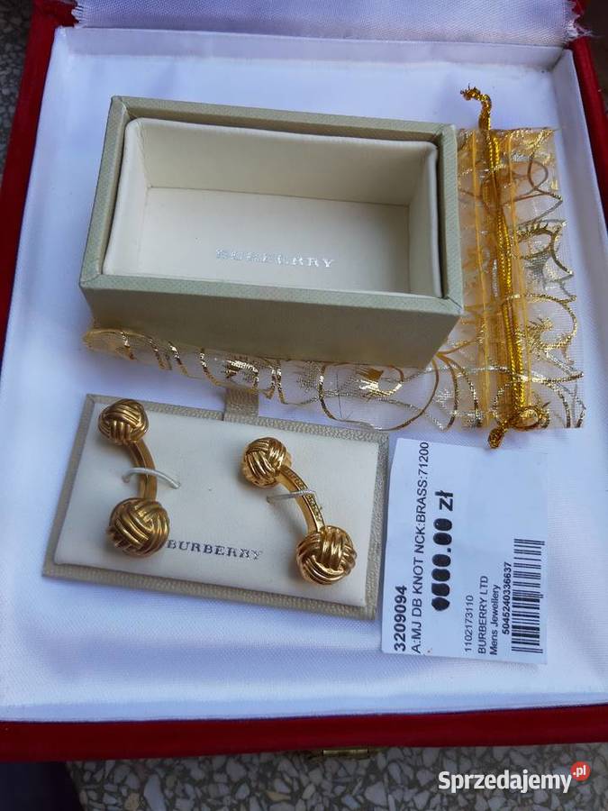 BURBERRY ZŁOCONE SPINKI MANKIETOryginałNowe w pozłacane Konstancin-Jeziorna sprzedam