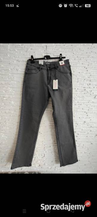 Spodnie damskie jeansy szare XL Rozmiar 42(XL) Rzepkowo