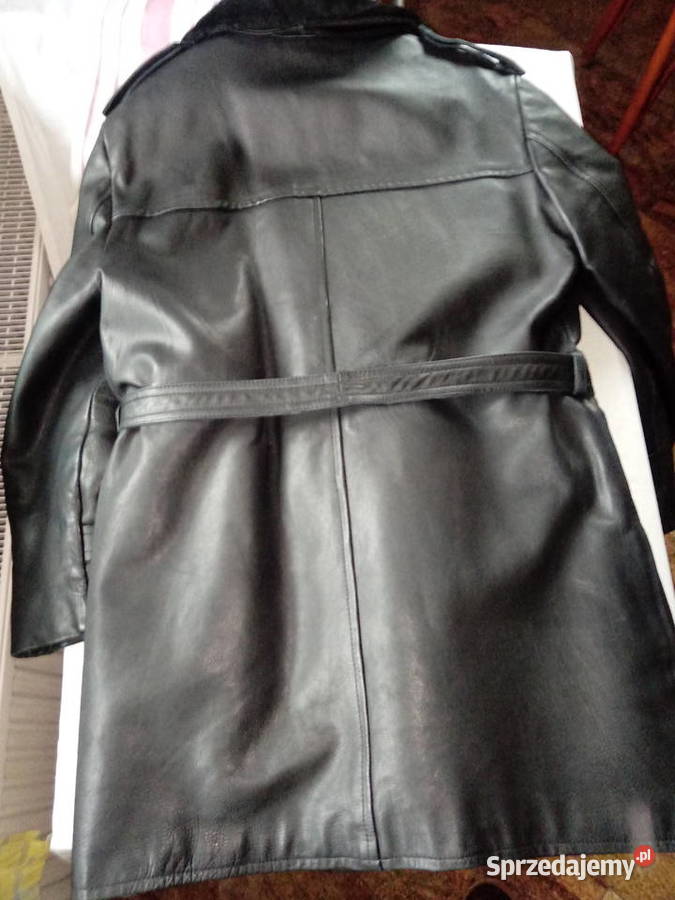 NOWY płaszcz skórzany MO milicyjny drogówki Militaria Piotrówek