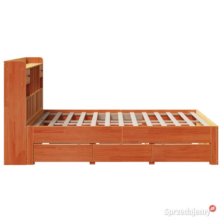 Łóżko z regałem bez materaca woskowy brąz 110cm sprzedam
