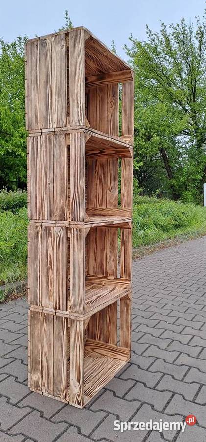 Skrzynka drewniana NUMER2 opalana szlifowana Warszawa