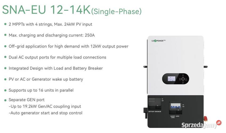 LUXPOWER inwerter offgrid 14kW SNA LV 48V 1faza