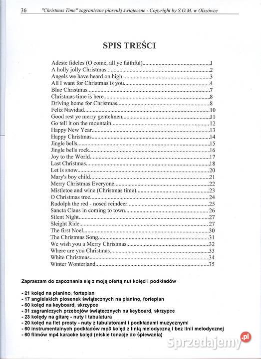 Polskie i angielskie kolędy i pastorałki słowa Kraków