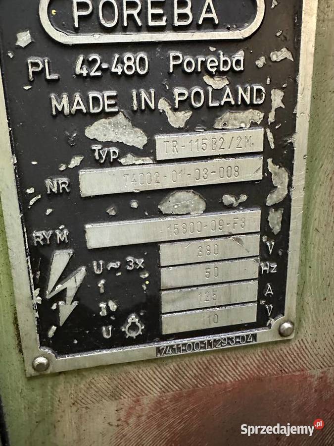 Tokarka Poręba TR115B2x2000 Zawidów