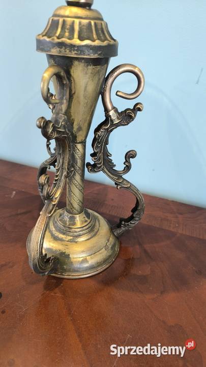 Piękna mosiężna patera z kryształowym szkłem łódzkie Łódź