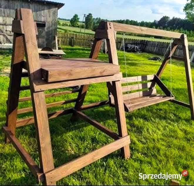 Huśtawka Ogrodowa Drewniana Sarny sprzedam