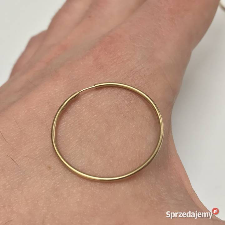 Złote KOLCZYKI 585 14K cudowne KOŁA różowe ZŁOTO mazowieckie