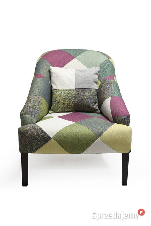Fotel Patchwork Kolorowy Designerski Kazimierz Biskupi