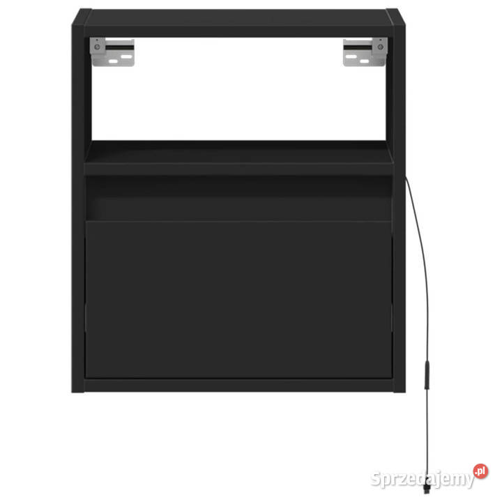 Ścienna szafka TV z LED czarna 41x31x45 WM852315 mazowieckie Warszawa