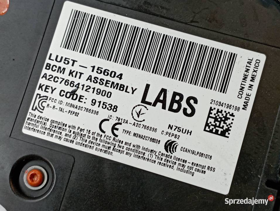 SKRZYNKA BSI BCM LU5T15604LABS A2C7664121900