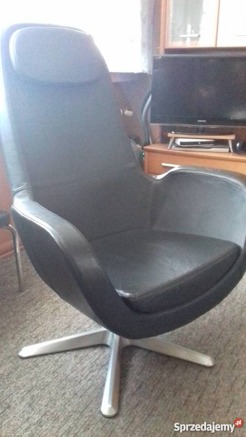 SKÓRZANY FOTEL OBROTOWY Fotele i pufy Wrocław