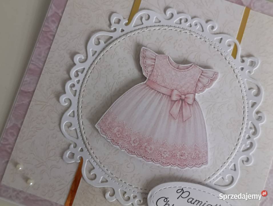 Kartka ręcznie robiona na Chrzest Święty 2 Antyki, Sztuka, Kolekcje Łódź
