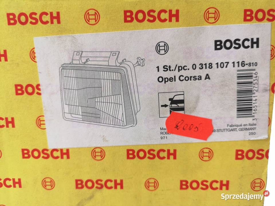 LAMPA PRAWY PRZÓD BOSCH OPEL CORSA A 8293 osobowe