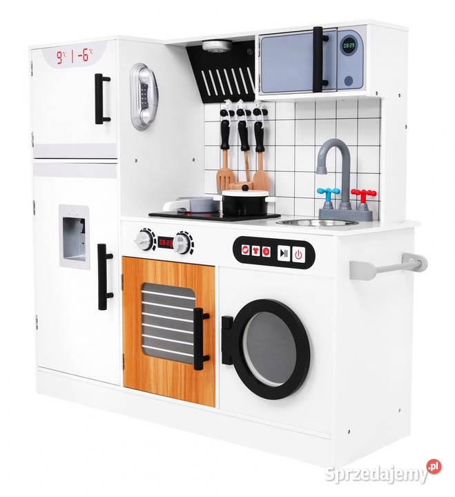 Drewniana kuchnia dzieci z efektami światła i