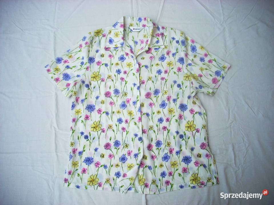 Kremowa koszula ładne kwiatki J nowa 40 42 Nowy Sącz