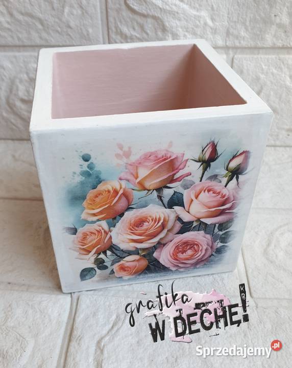 Przybornik na biurko z różą Pozostałe Wyposażenie wnętrz Kraków