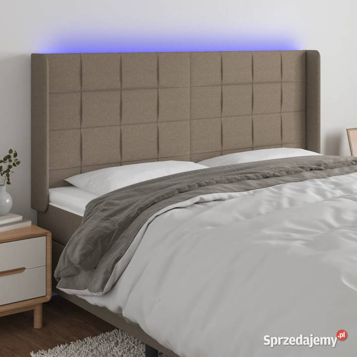 Zagłówek do łóżka z LED taupe 163x16x118128