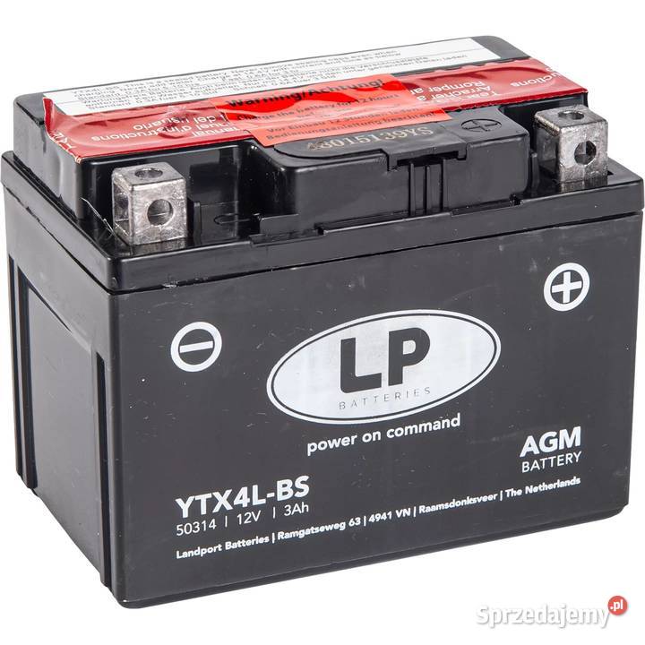 Akumulator motocyklowy Landport YTX4LBS 12V 3Ah śląskie Częstochowa