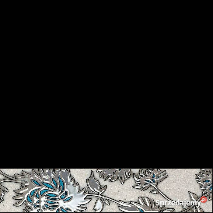 Listwa Gris Flower turkus 74 x 36 Domino